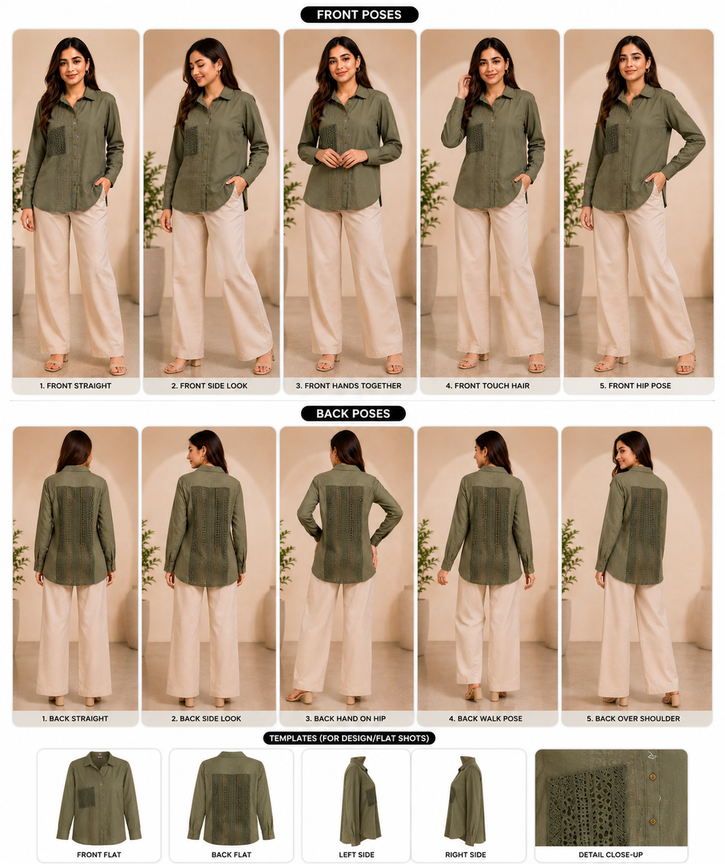 TIMELESS OLIVE PANEL SHIRT