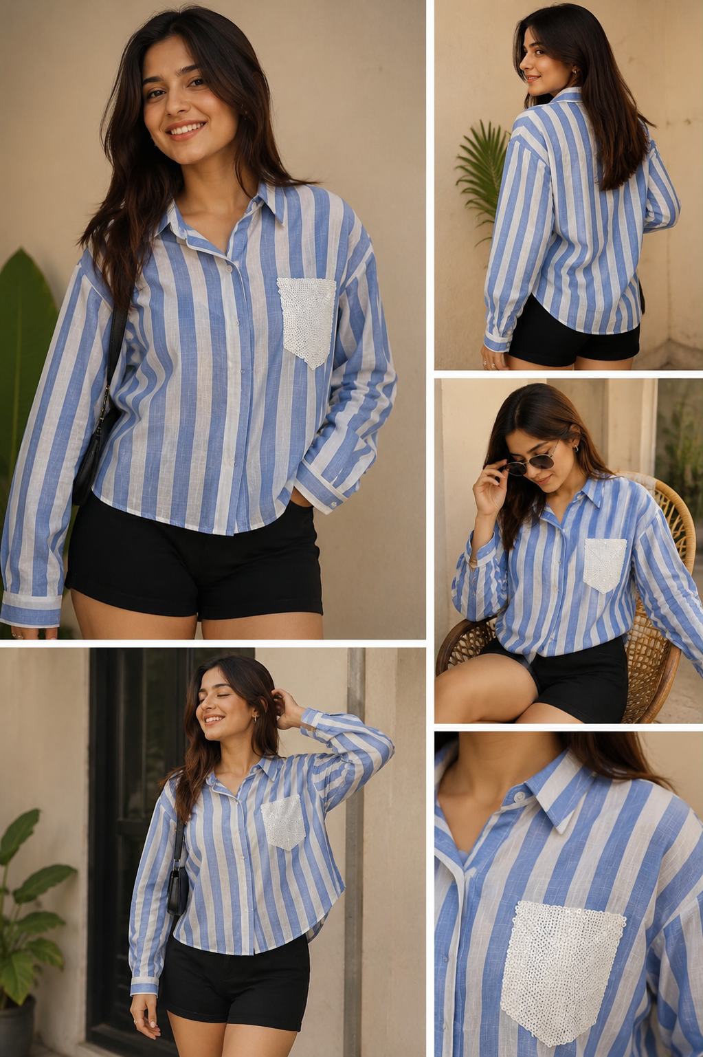 SKYLINE STRIPE SEQUIN SHIRT⭐
