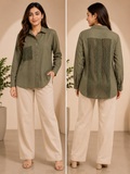 TIMELESS OLIVE PANEL SHIRT