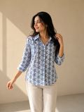 Sky Bloom Cotton Shirt