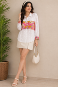 WHITE POLKA WITH PRINT
