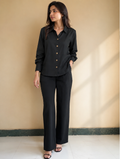 BLACK GOLDEN BUTTON SHIRT