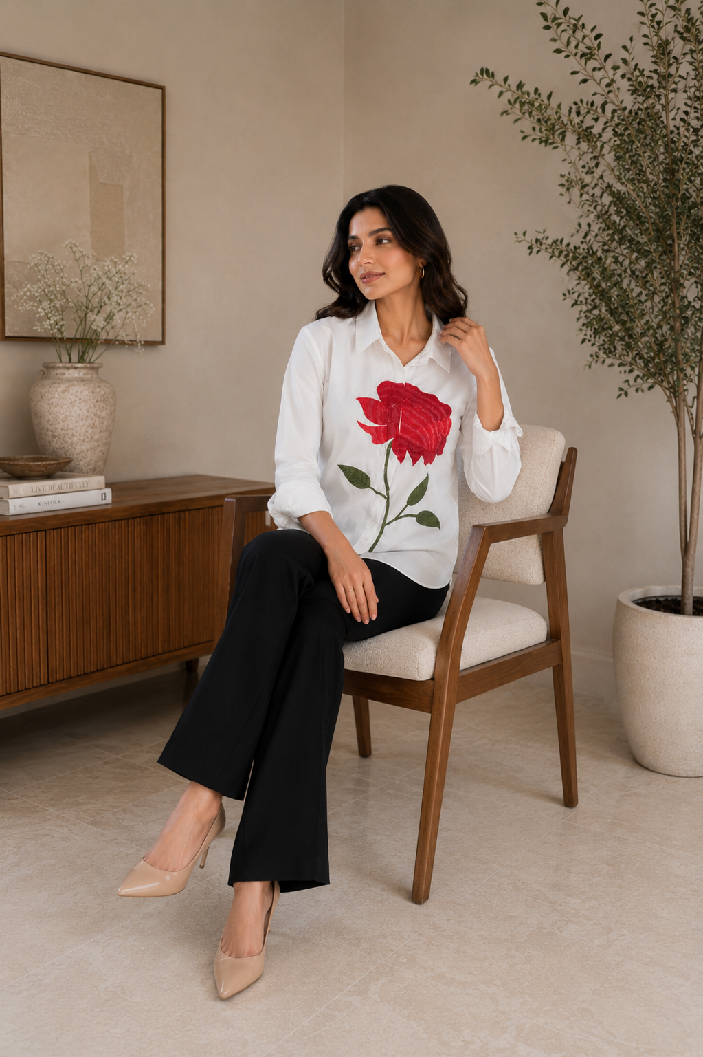 SIGNATURE RED FLOWER SHIRT