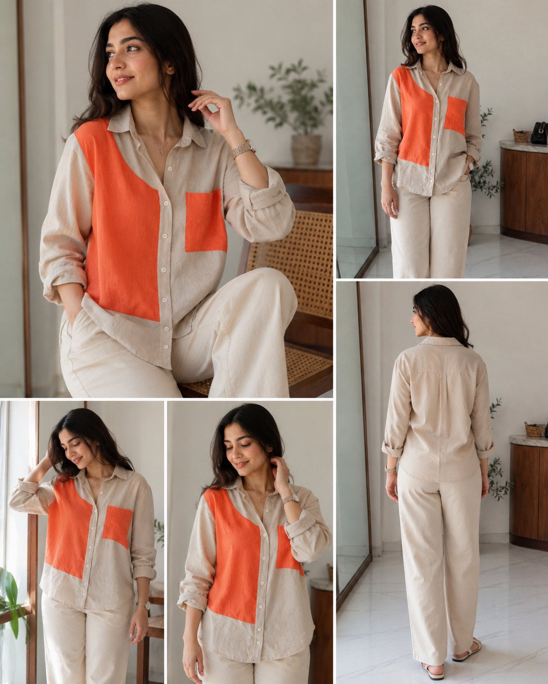 Sunset Colorblock Linen Shirt 🌅