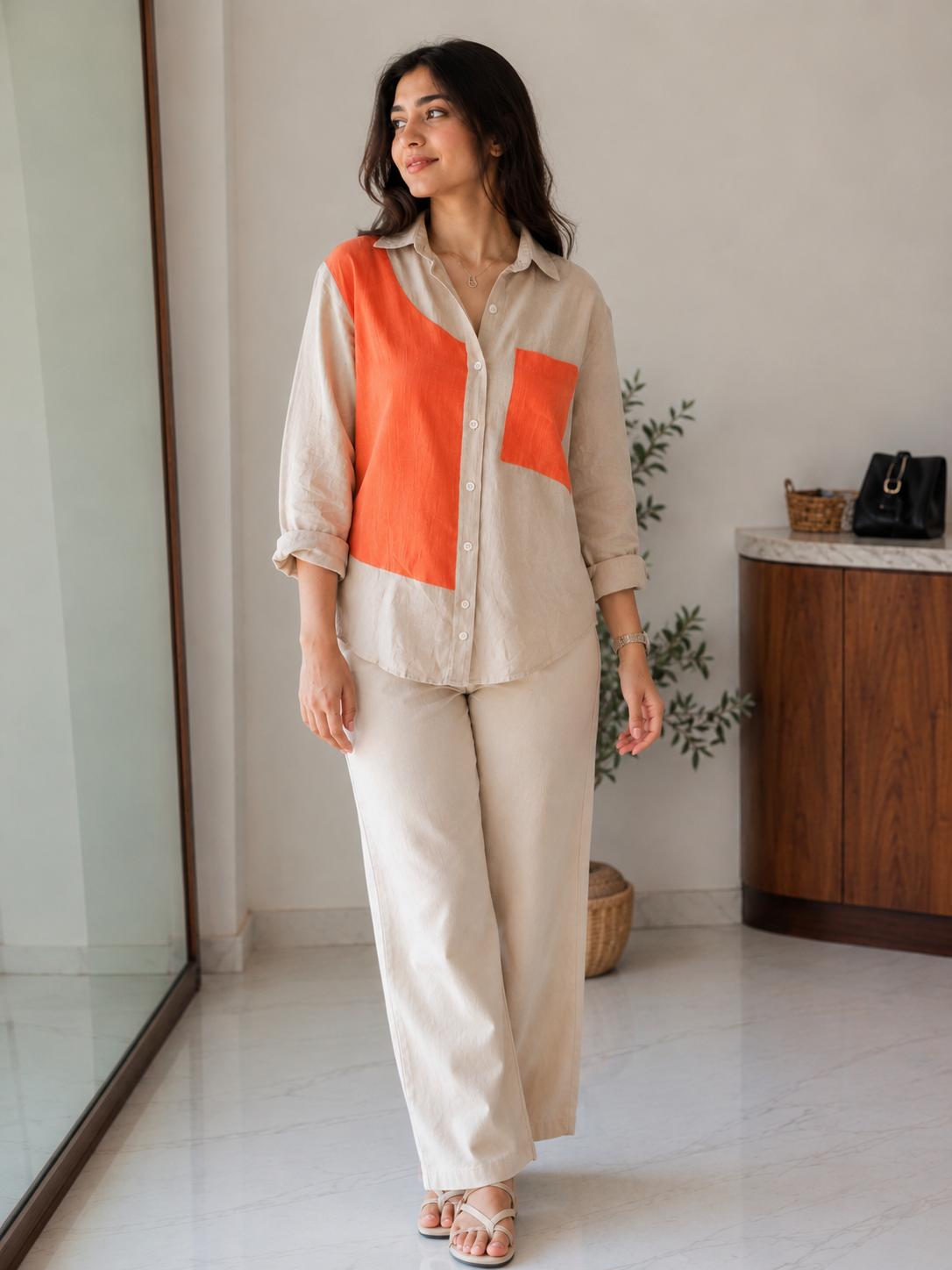 Sunset Colorblock Linen Shirt 🌅