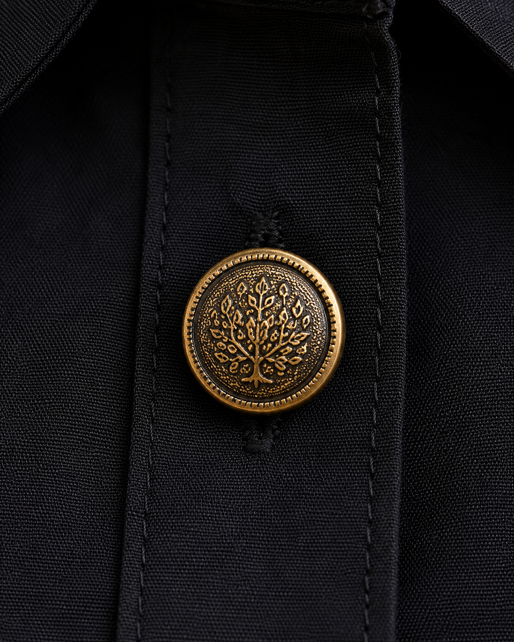 BLACK GOLDEN BUTTON SHIRT