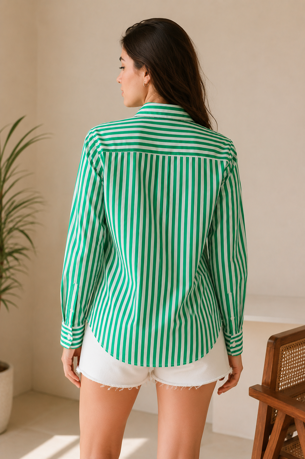 GREEN STRIP SHIRT