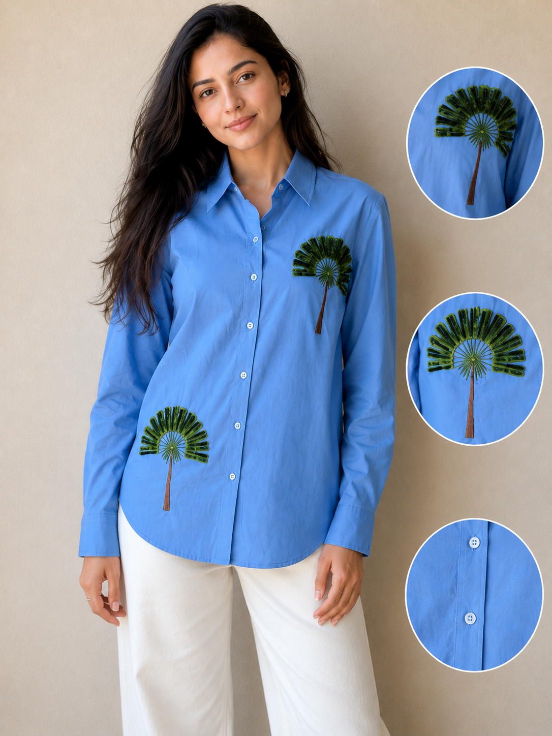 BOTANICAL PALM EMBROIDERY