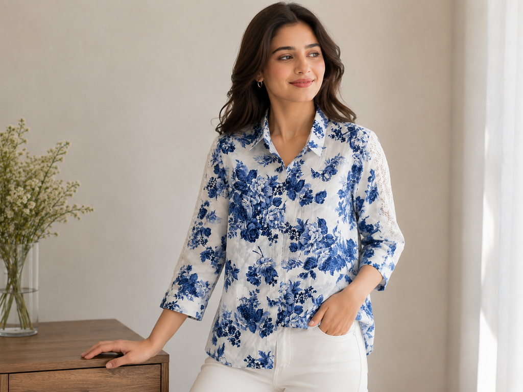 PRINTED LACE SHIRT