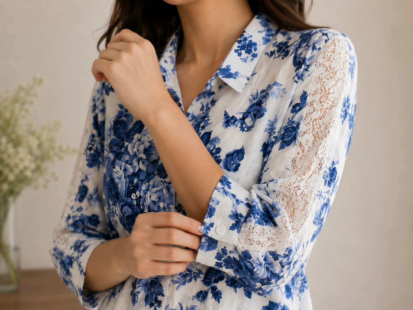 PRINTED LACE SHIRT