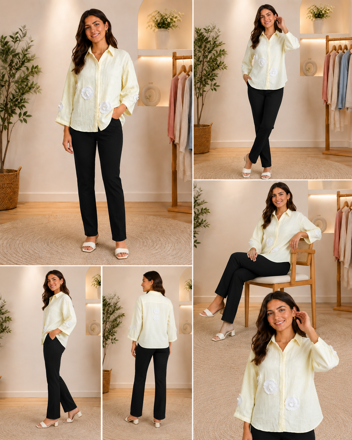 YELLOW AND WHITE FLOWER SHIRT