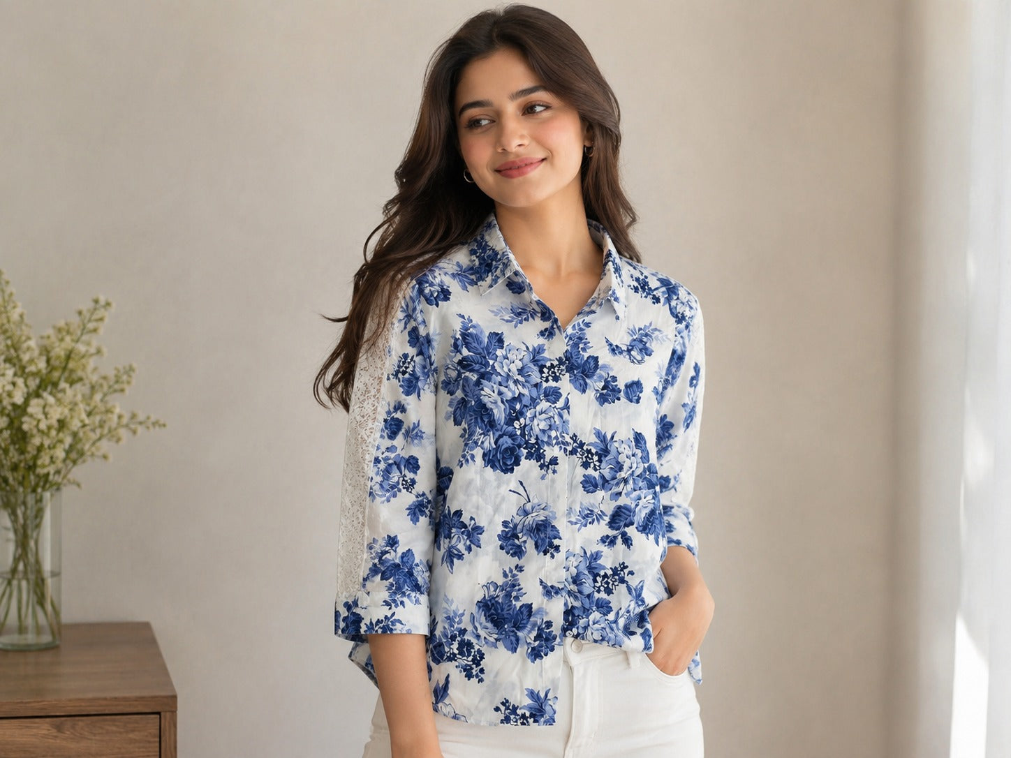 PRINTED LACE SHIRT