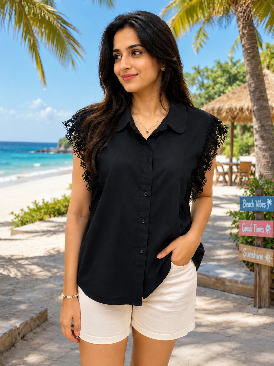 FRILLS LACE SHIRT